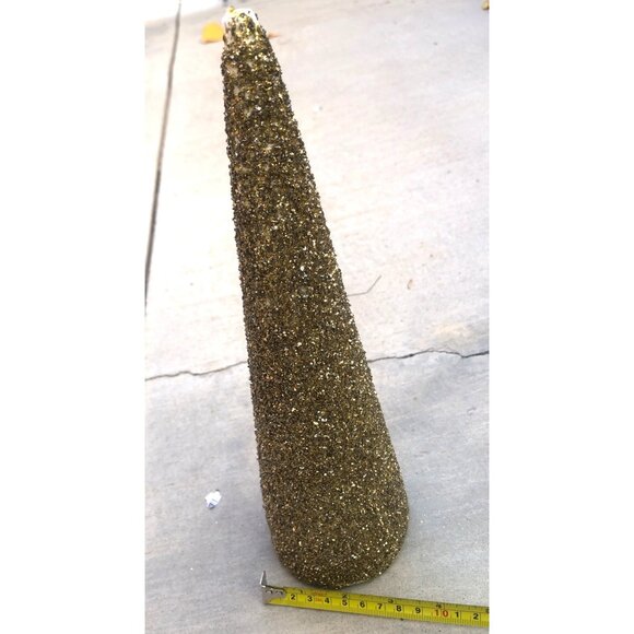 CHRISTMAS GOLD SPRARKLE FIGURE TREE TABLE DECORATION - Picture 5 of 5